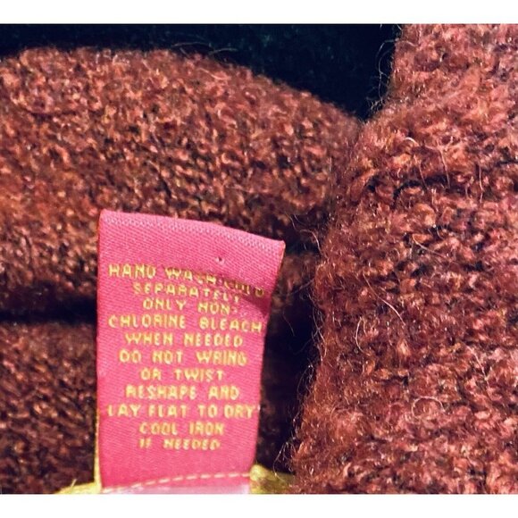 Catherine Malandrino Sweater Womens Small Red Cozy Eyelash Knit Turtleneck - Picture 7 of 8